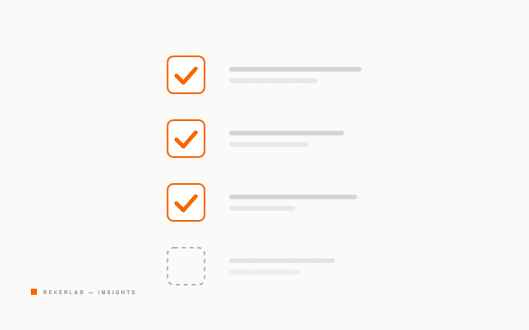 Checklist illustration with three completed items and one open item