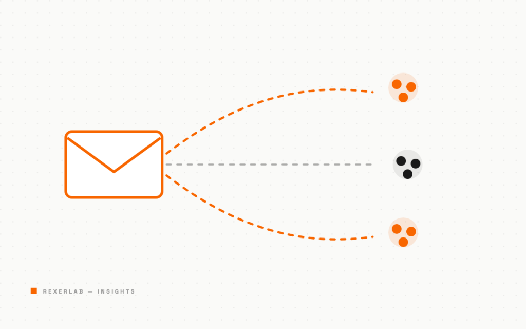 Envelope illustration with three routes leading to three audience groups